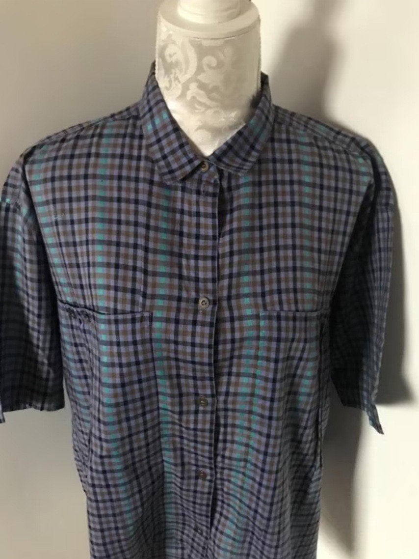Vintage Blouse van Louis London, Louis London, Paars, Maat 42/44 (L), Ophalen of Verzenden