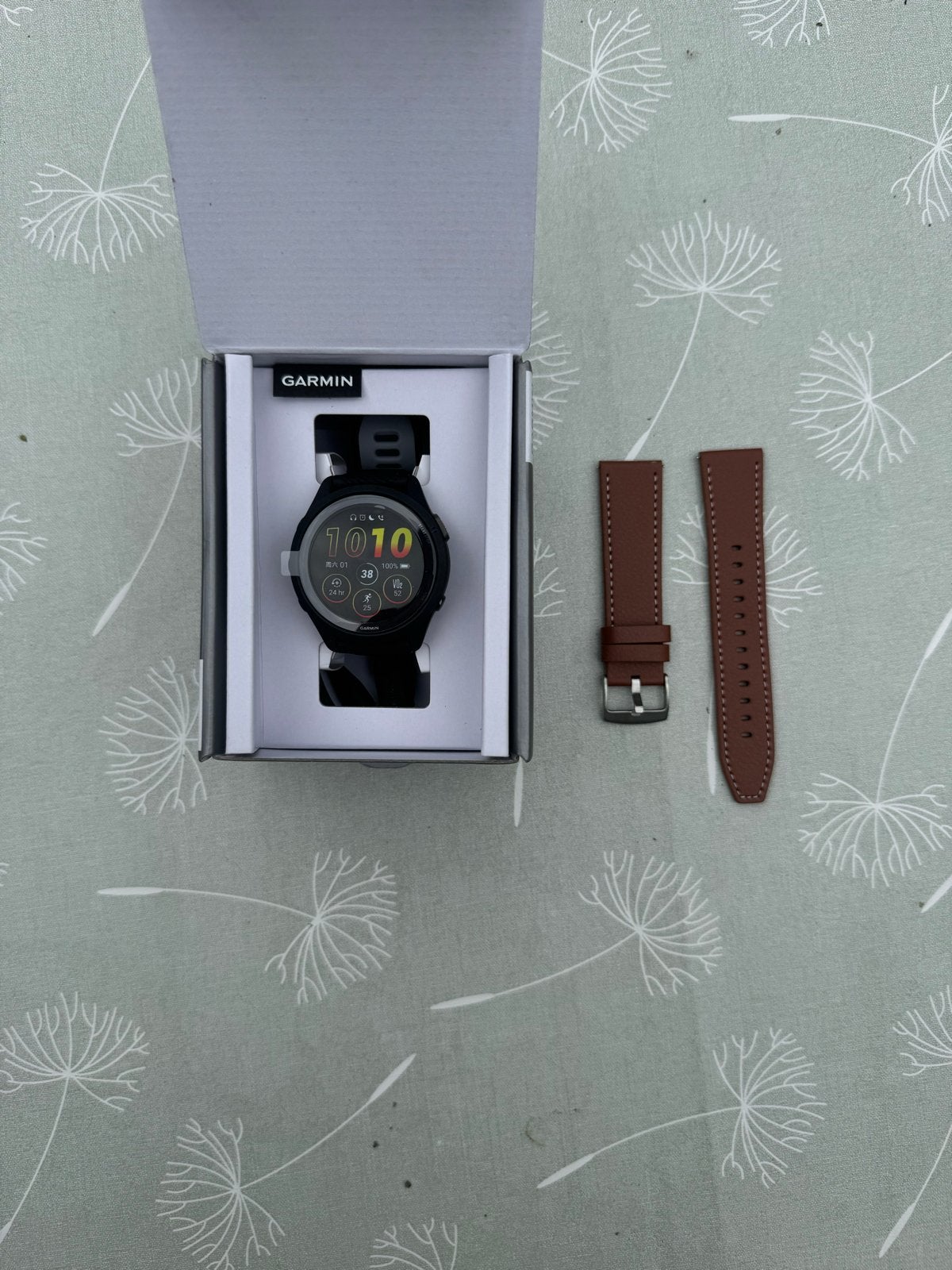 Garmin Forerunner 265 met 2 leren bandjes en garantie, Zwart, Nieuw, Ophalen of Verzenden, Waterdicht