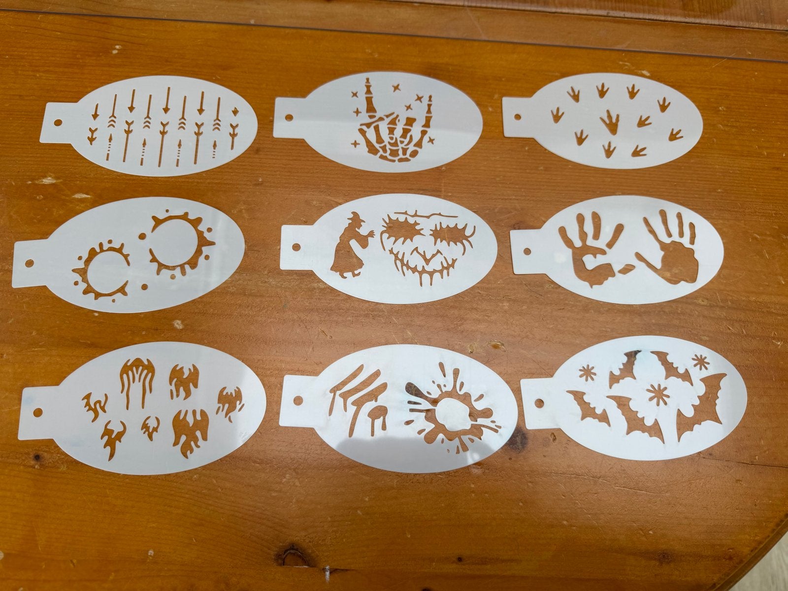 Halloween Schmink/Glittertattoo Sjablonen Set, Overige thema's, Nieuw, Ophalen of Verzenden, Kunststof