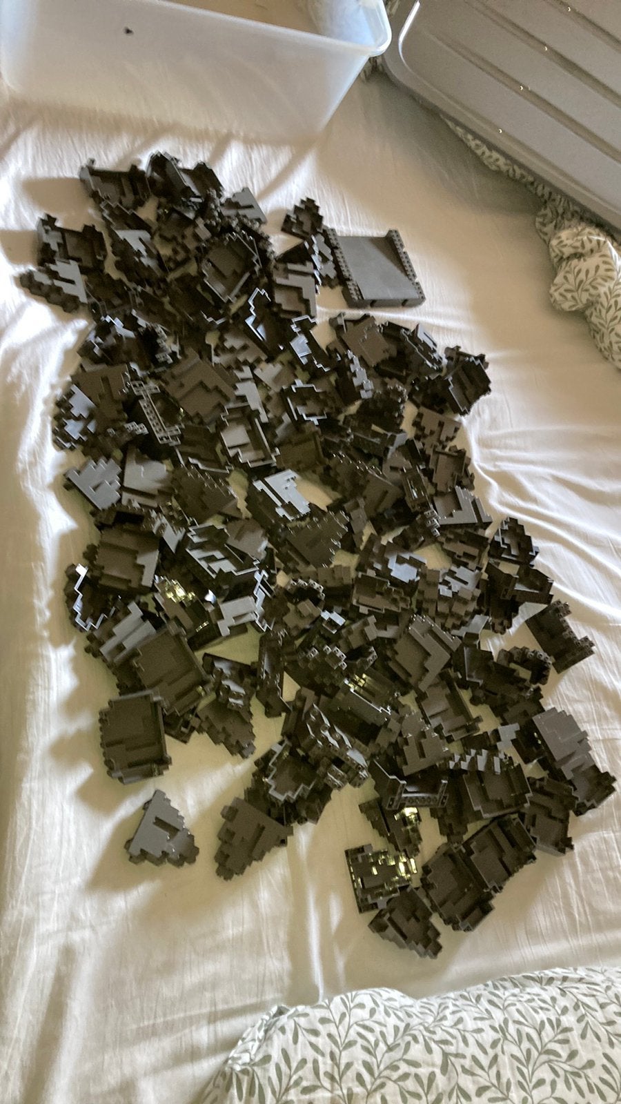 Lego Rotsen ‘oud’ donkergrijs 163 stuks, Gebruikt, Overige thema's, Lego, Ophalen of Verzenden