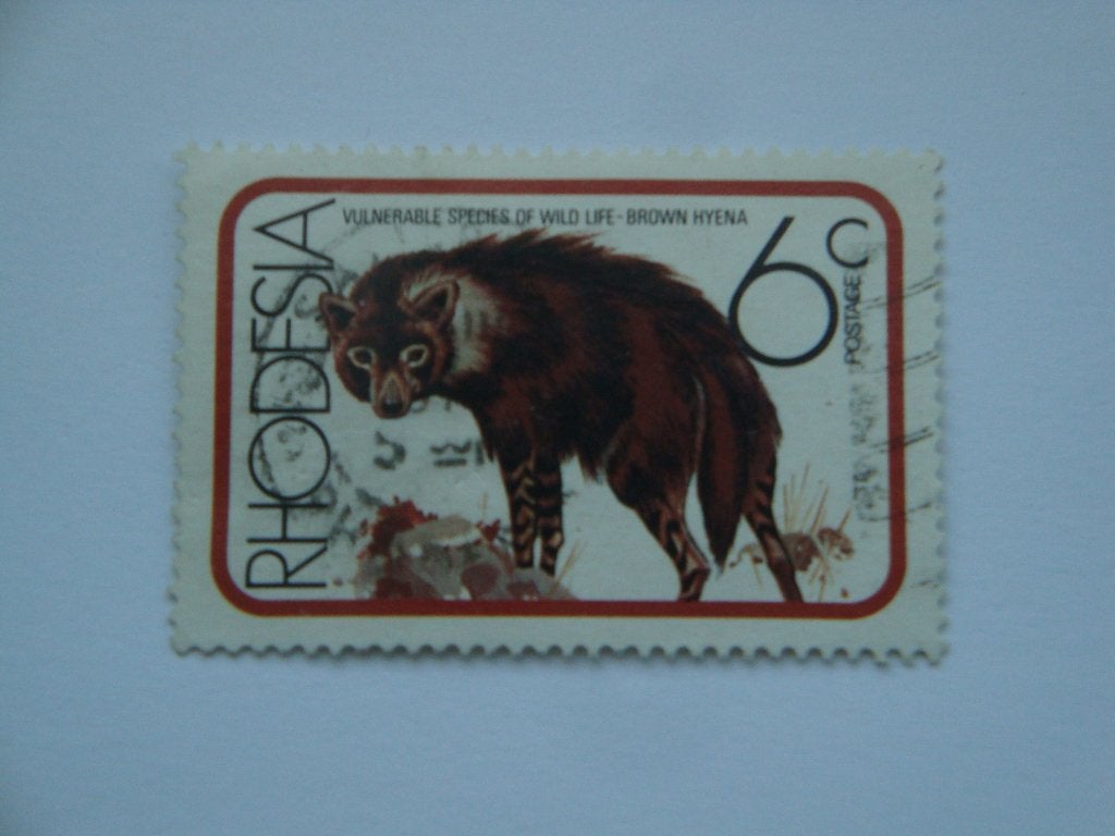 Rhodesië postzegel bruine Hyena 6 cent., Verzenden, Overige landen, Gestempeld