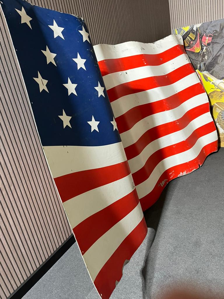 Grote Amerikaanse aluminium vlag., Diversen, Vlaggen en Wimpels, Ophalen of Verzenden, Gebruikt