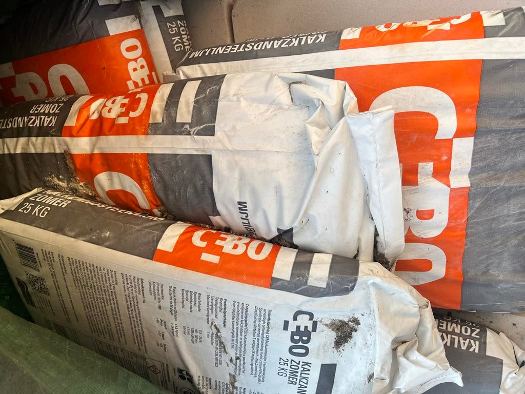 6 stuks cebo Zomer Kalkzandsteenlijm 25 KG - Nieuw, Doe-het-zelf en Verbouw, Metselstenen, Ophalen, Nieuw, Kalkzandstenen
