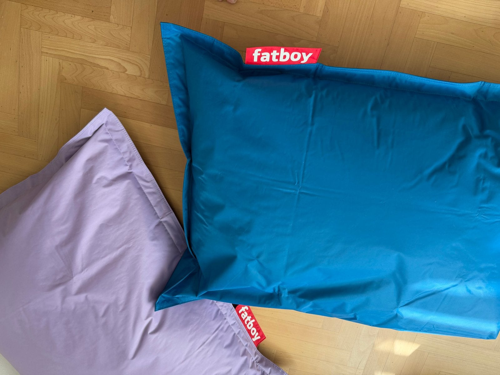 Fatboy zitzakken - Blauw en Lila, Ophalen, Gebruikt, Blauw, Zitzak