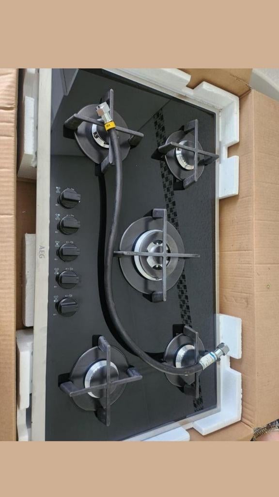 AEG inbouw gaskookplaat 90 cm zgan, Witgoed en Apparatuur, Kookplaten, Ophalen of Verzenden, Zo goed als nieuw, Inbouw, Gas