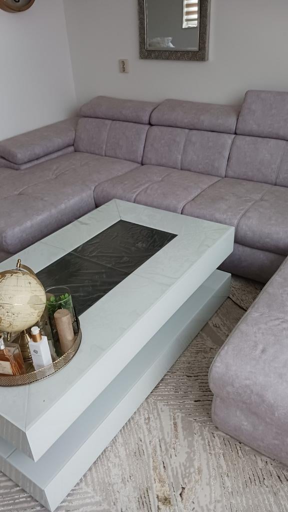 Tafel woonkamer met elektrische open haard met 3 kleuren, Ophalen, Gebruikt, 100 tot 150 cm, Luxe landelijk