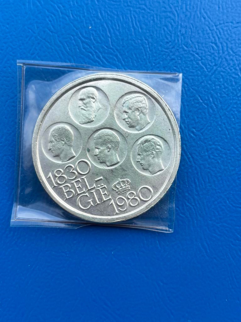 Zilveren 500 frank 1980, Zilver, Ophalen of Verzenden, Losse munt, Zilver
