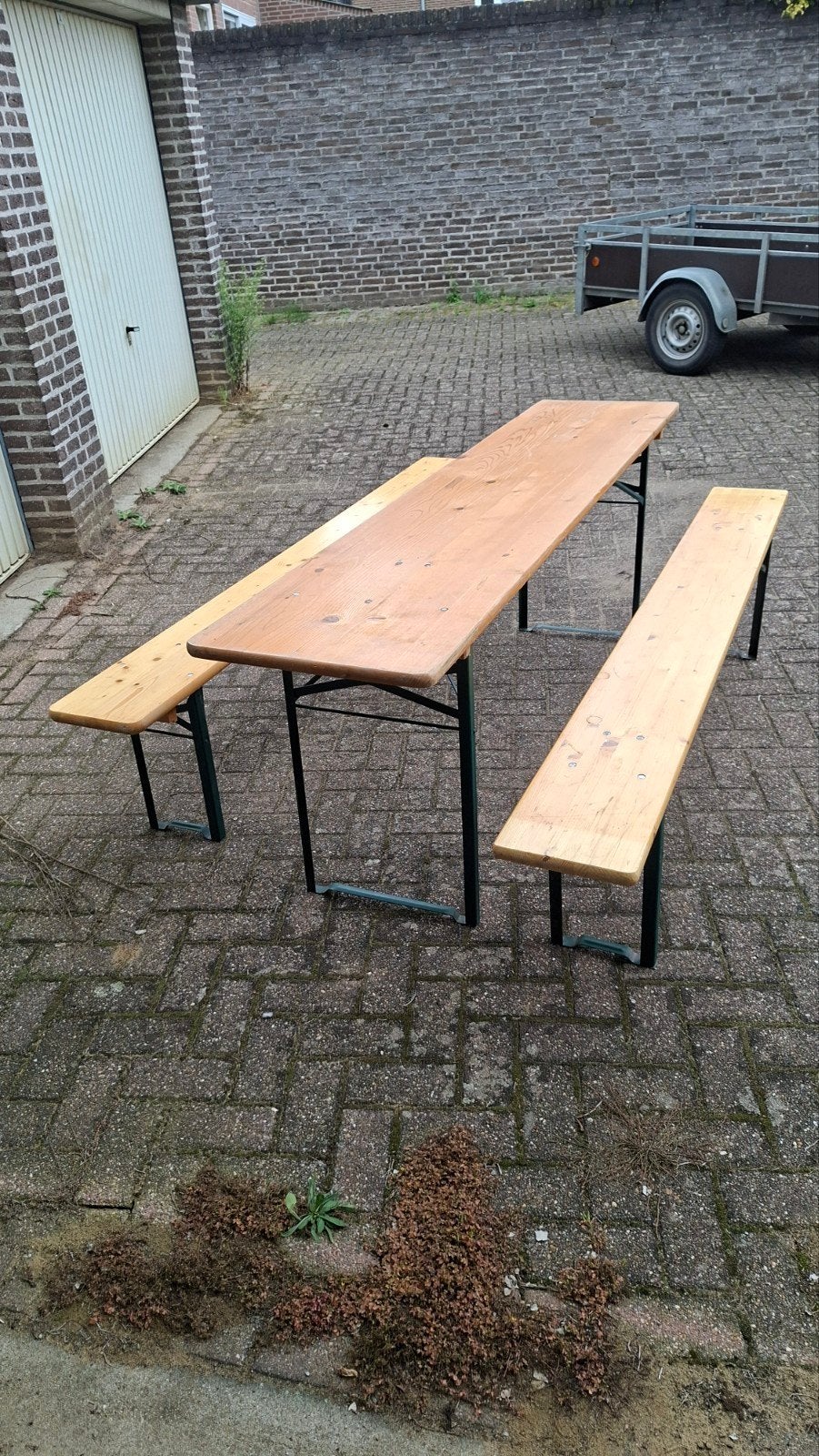 Bierbankset - Inklapbaar, Tuin en Terras, Ophalen, Gebruikt, Inklapbaar, Rechthoekig