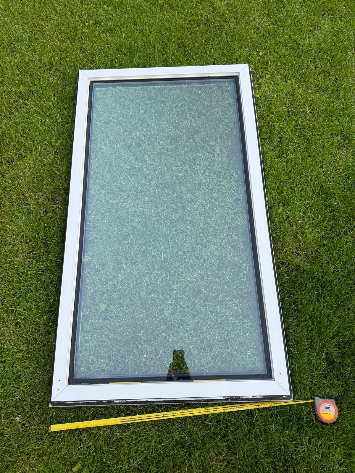 2x kunststof kozijn met dubbelglas, Doe-het-zelf en Verbouw, Glas en Ramen, Ophalen, Gevelraam of Ruit, Gebruikt, Minder dan 80 cm