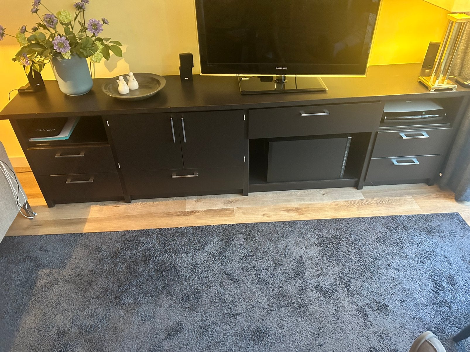 Lundia zwart dressoir, Huis en Inrichting, Ophalen, Zo goed als nieuw, 200 cm of meer, Minder dan 100 cm