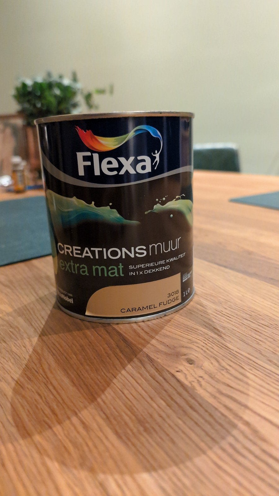 Flexa Creations Muurverf Extra Mat Caramel Fudge 1L, Bruin, Nieuw, Ophalen of Verzenden, Verf