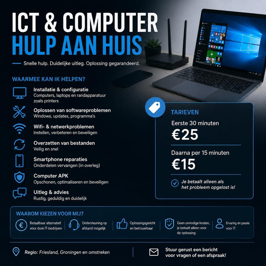ICT & computer hulp aan huis – Betrouwbaar & betaalbaar!