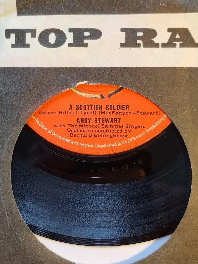 single Andy Stewart A SCOTTISH SOLDIER 1960 Engelse persing, Ophalen of Verzenden, Zo goed als nieuw, Pop