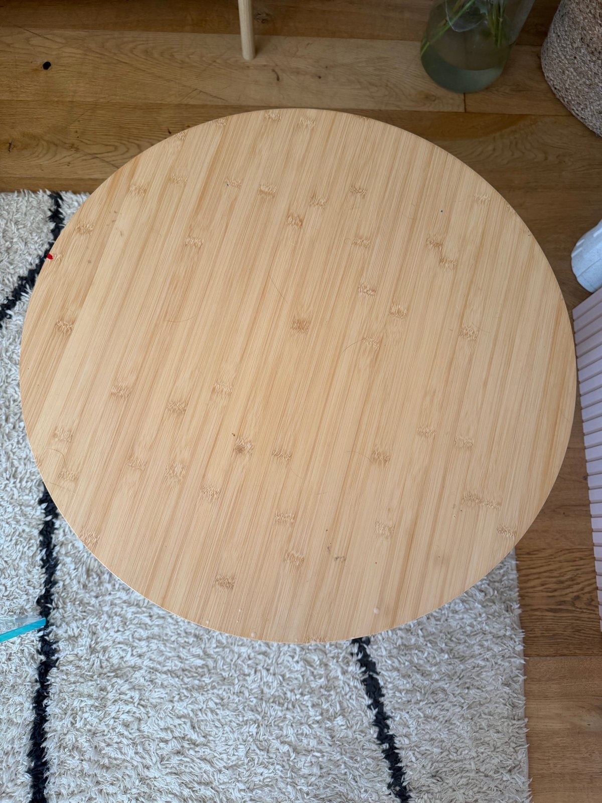 Ronde bamboe salontafel - Zo goed als nieuw, Ophalen, Minder dan 45 cm, Rond, 55 tot 75 cm