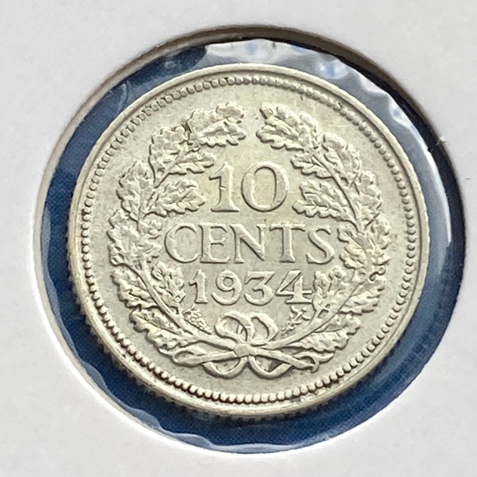 10 Cent / Dubbeltje uit 1934 van Wilhelmina kwaliteit !, Verzenden, Zilver, 10 cent, Koningin Wilhelmina