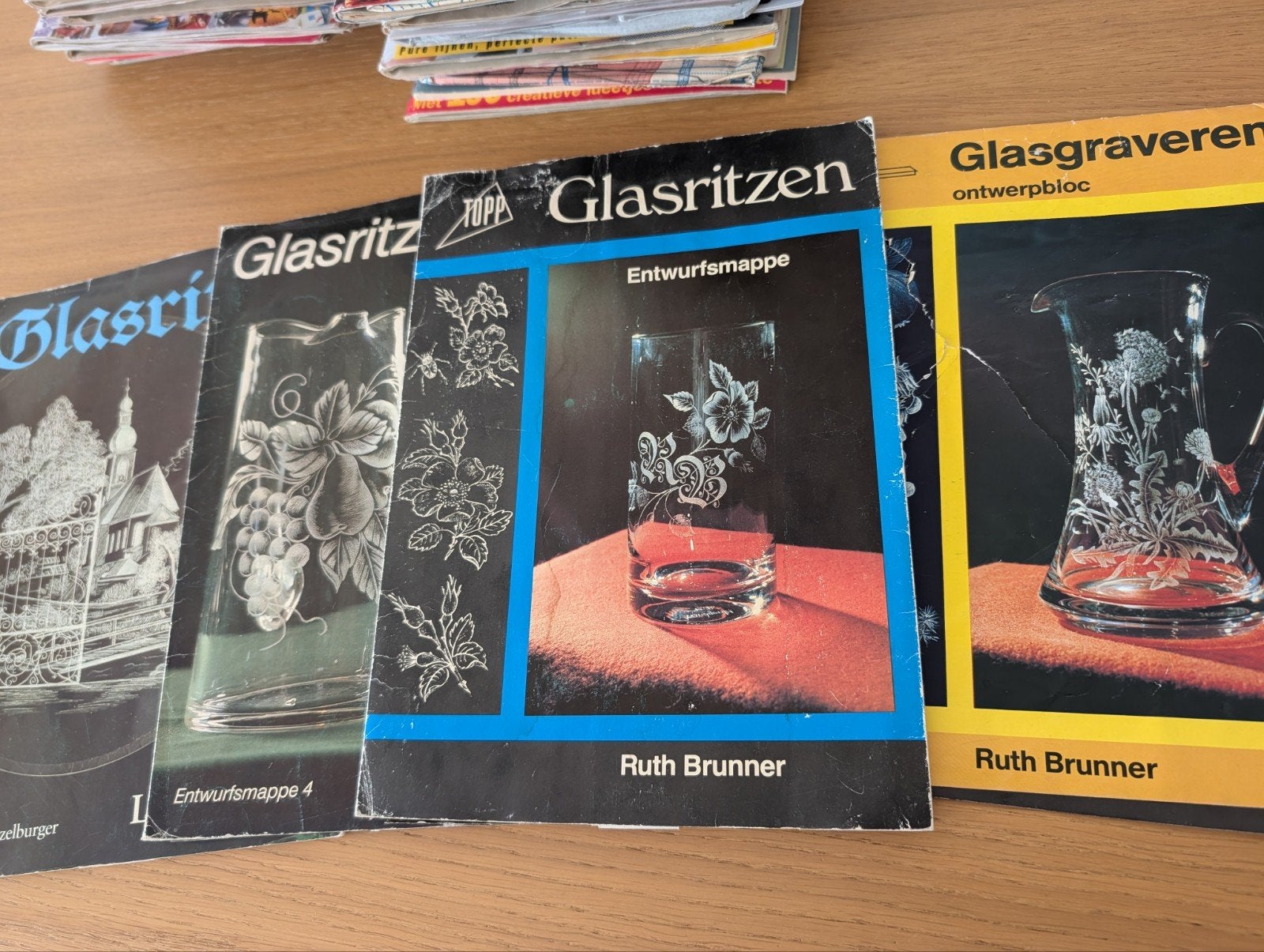Glasritzen Ontwerpmappen - Ruth Brunner (4 stuks), Gebruikt, Dieren, Meerkleurig, Ophalen of Verzenden