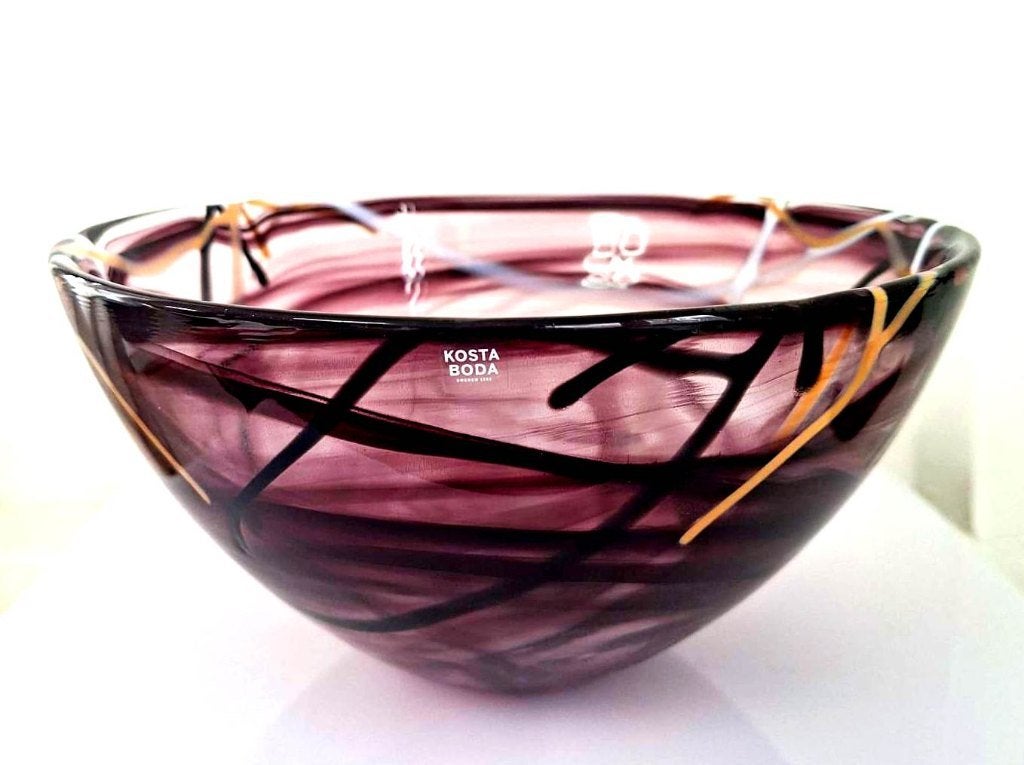 Prachtige Kosta Boda Anna Ehrner Purple Contrast Bowl 22 CM, Ophalen of Verzenden