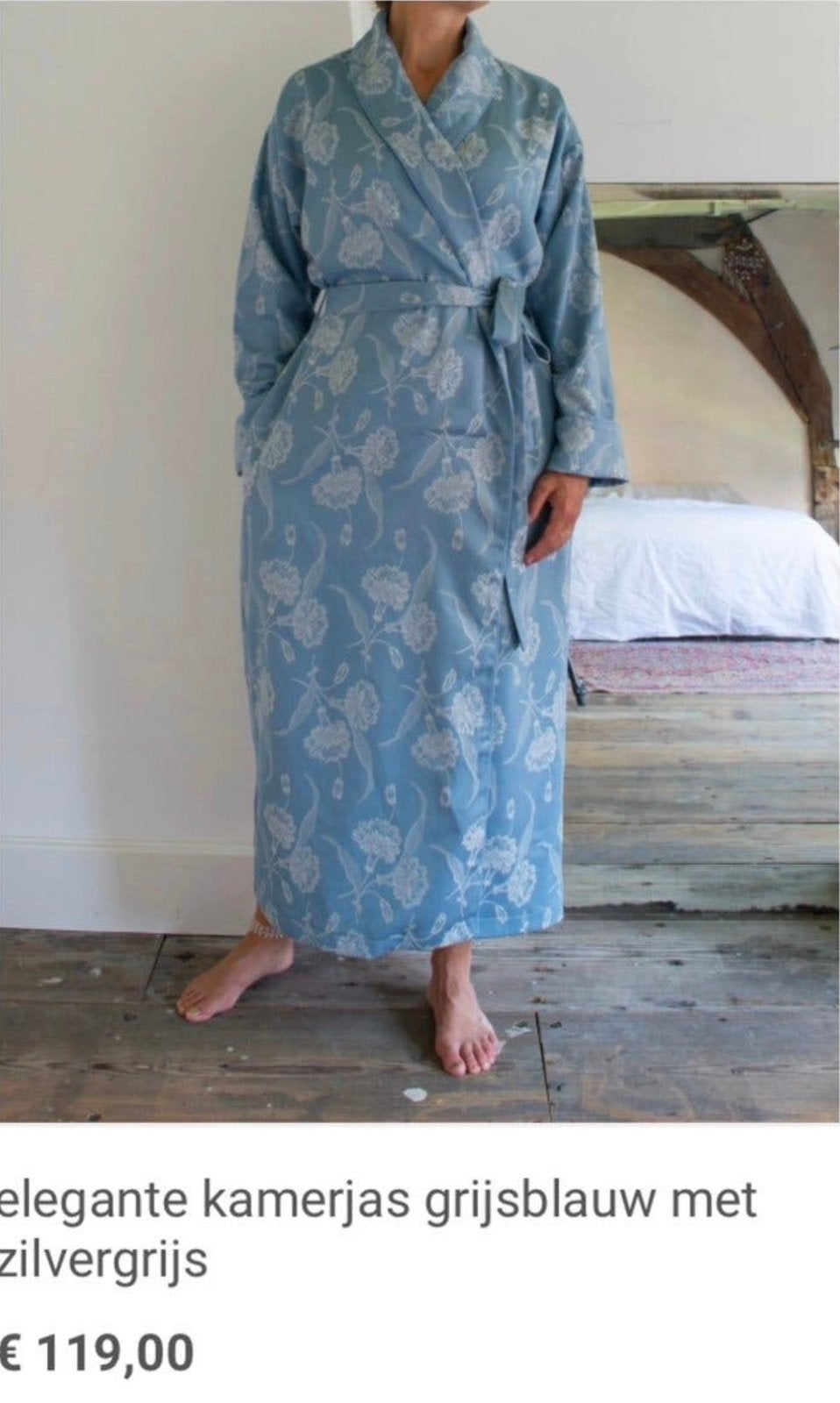 Ottomania kamer-ochtendjas blauw/zilver M/V  NP €119, Verzenden, Nieuw
