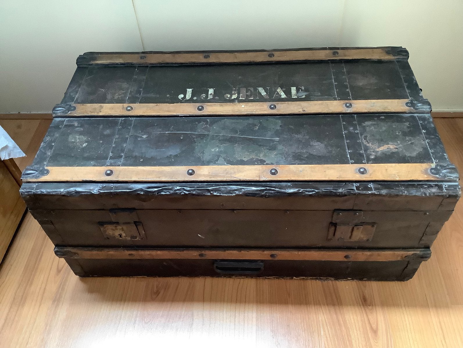 Vintage dekenkist / hutkoffer, Ophalen, Gebruikt, 50 tot 100 cm, 5 – 50