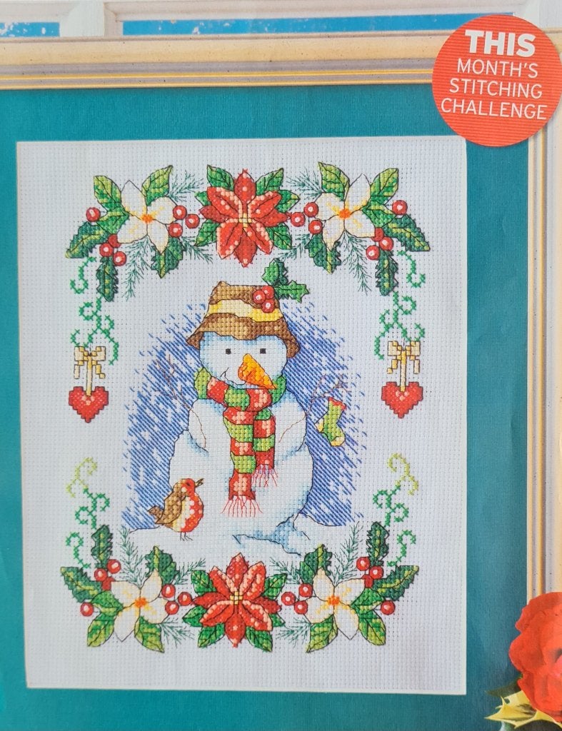 Snowman Sneeuwpop Kerst borduurpatroon, Ophalen, Nieuw, Handborduren, Patroon