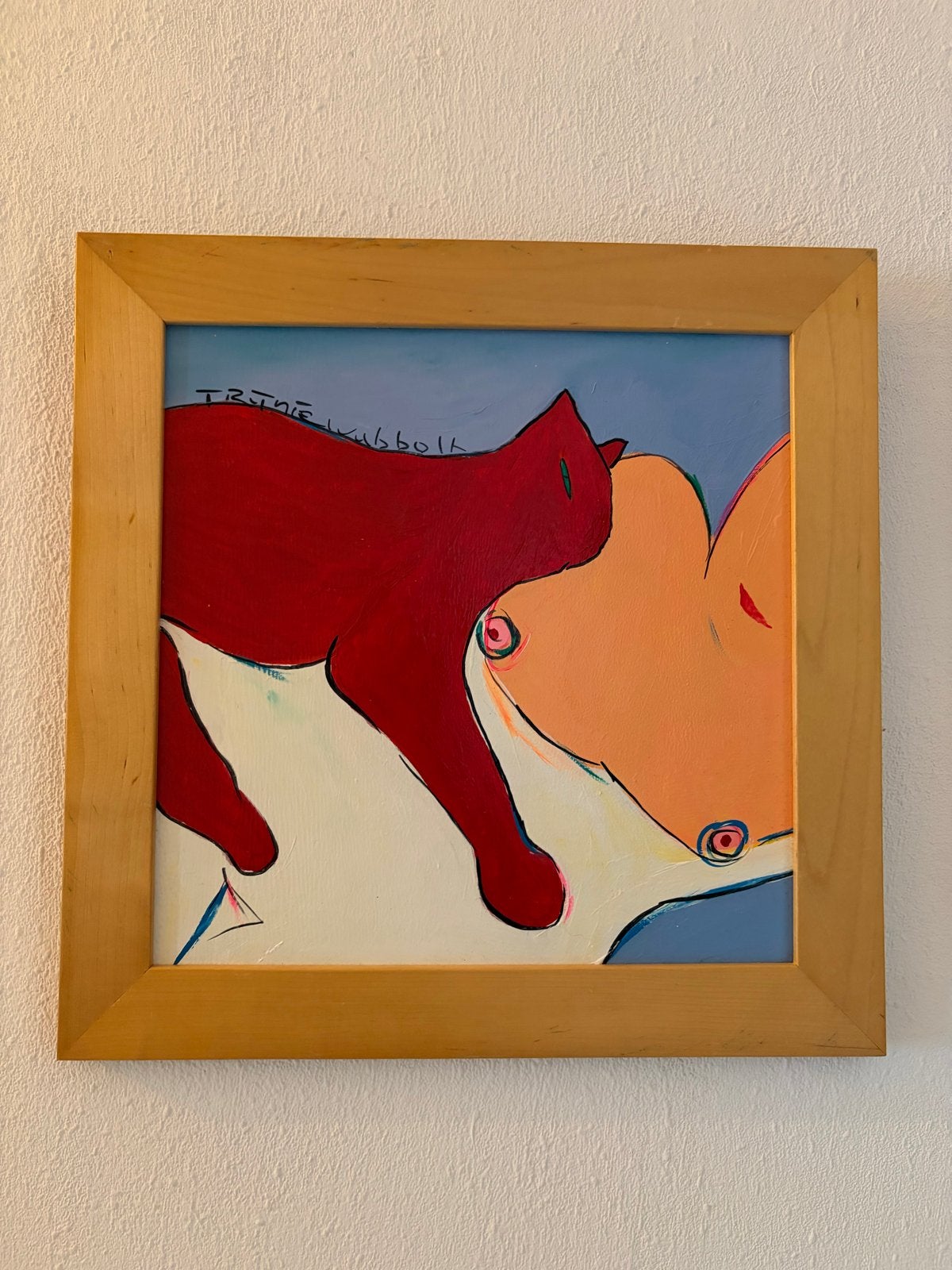 Schilderij Trijnie Wubbolt, Antiek en Kunst, Kunst | Schilderijen | Modern, Ophalen, Acrylverf, Hout, Dieren