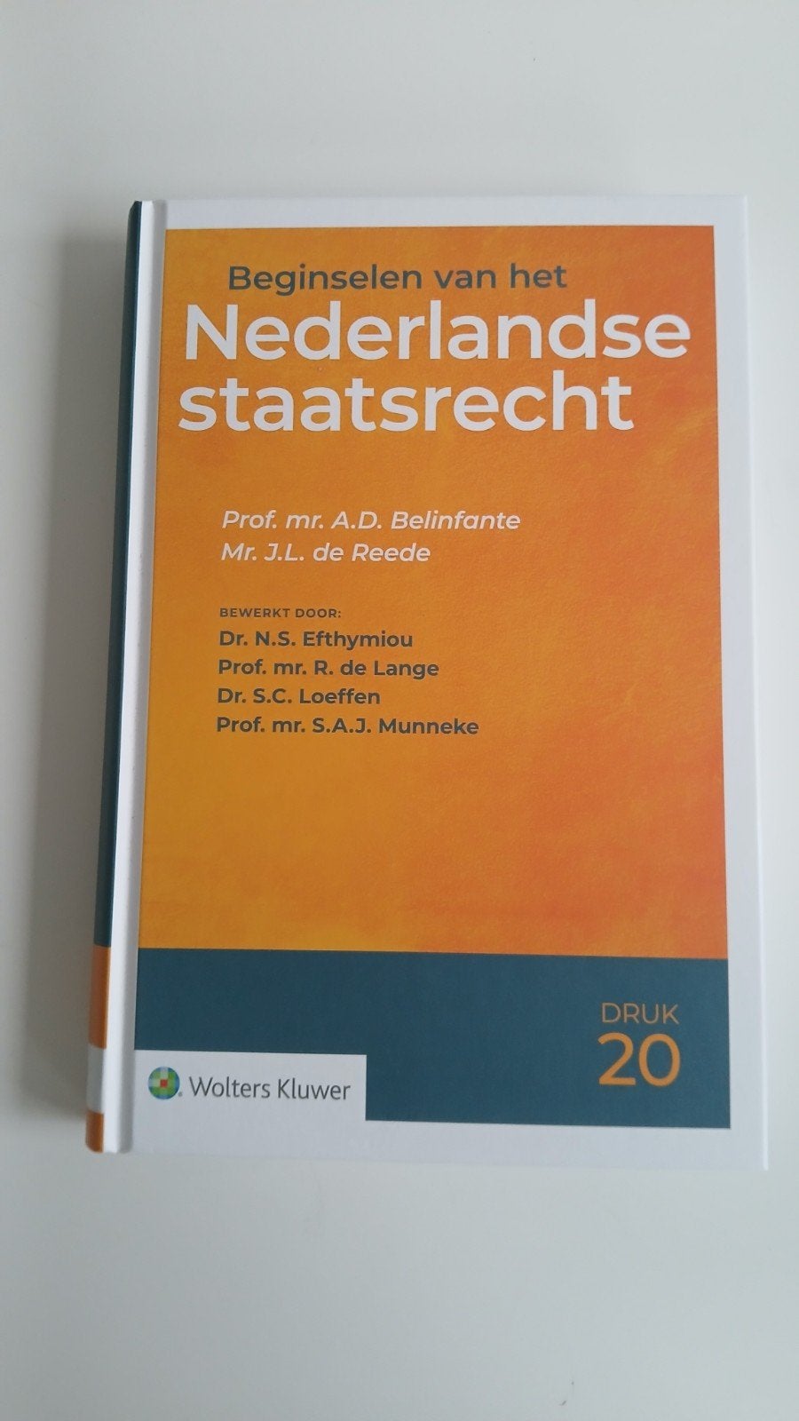 Beginselen van het Nederlandse staatsrecht 20e druk Rechten, Boeken, Studieboeken en Cursussen, Ophalen of Verzenden, A.D. Belinfante