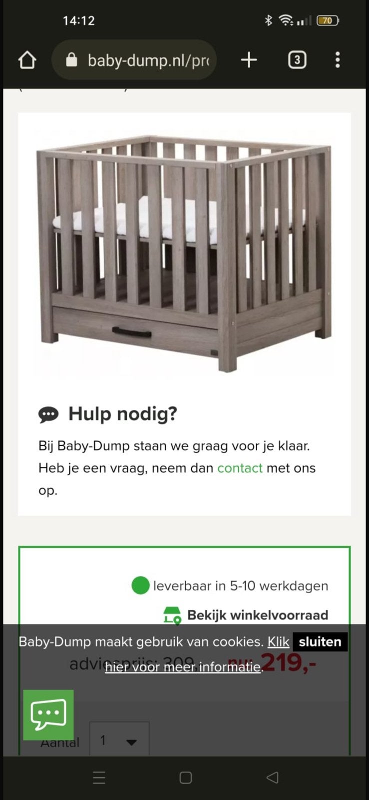 Box met areosleep matras, Ophalen, Zo goed als nieuw