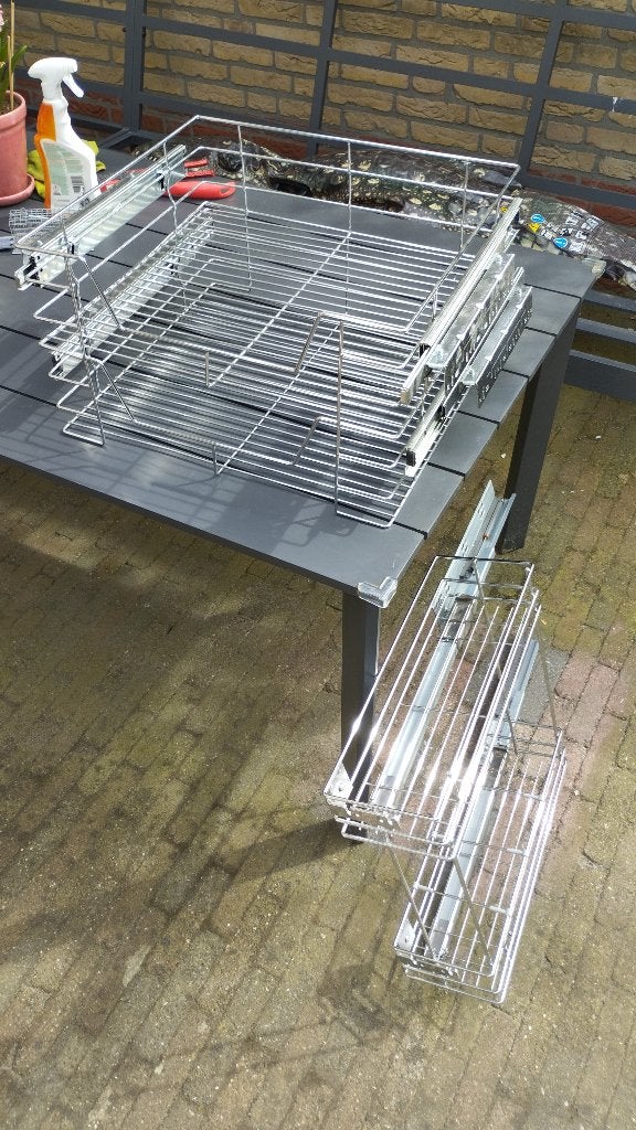 3x keukenlade telescopische, Ophalen, 50 tot 100 cm, Zo goed als nieuw, Minder dan 100 cm