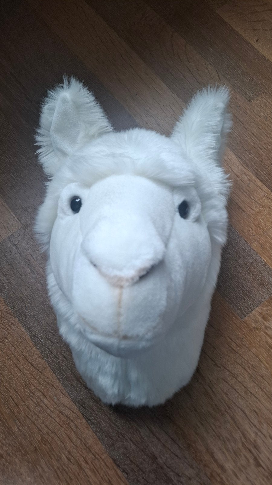Lama knuffelkop voor aan de muur als wanddecoratie, Kinderen en Baby's, Wit, Ophalen of Verzenden, Zo goed als nieuw, Wanddecoratie