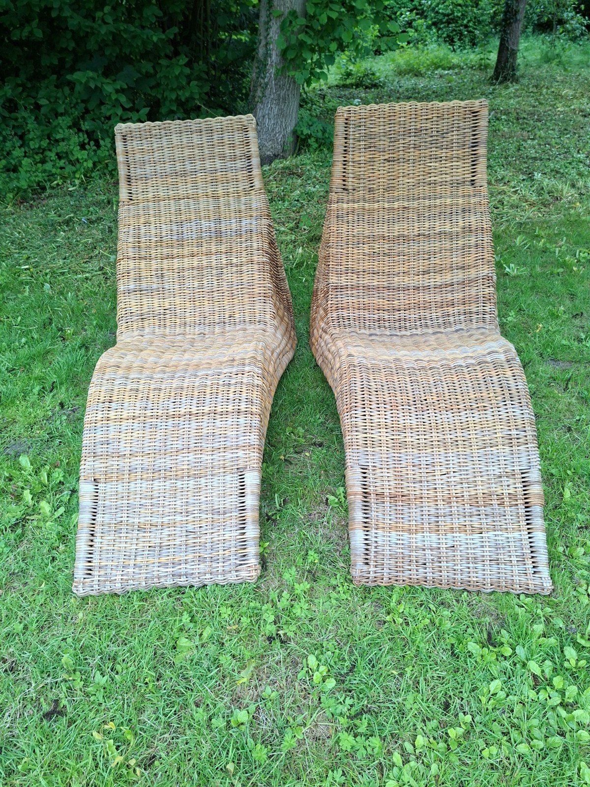 2 IKEA Karlskrona chaise longue, Ophalen, Rotan
