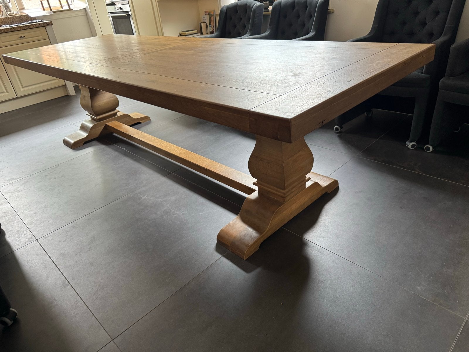 Eikenhouten eettafel 3.00x1.00m - Navidad model, Huis en Inrichting, Tafels | Eettafels, Ophalen, Gebruikt, Eikenhout, 200 cm of meer