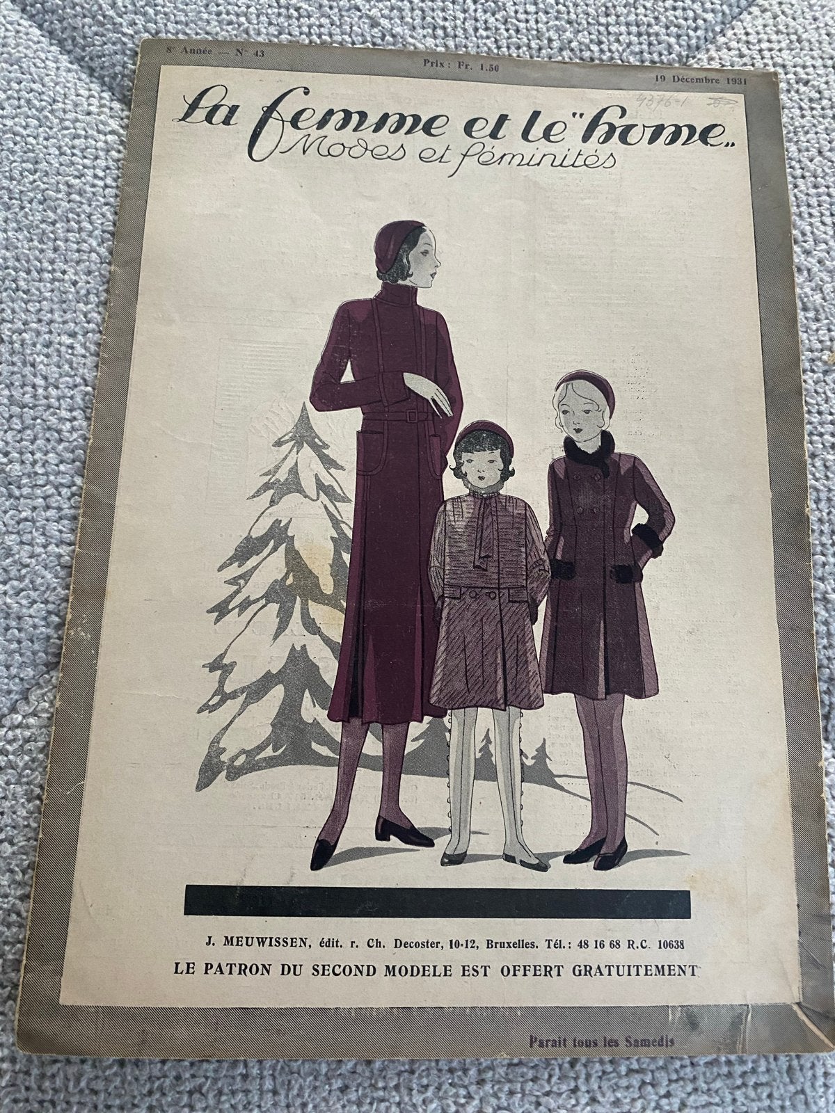 Vintage Frans Modeblad "La femme et le home" 1931, Ophalen of Verzenden, Gelezen, Overige typen