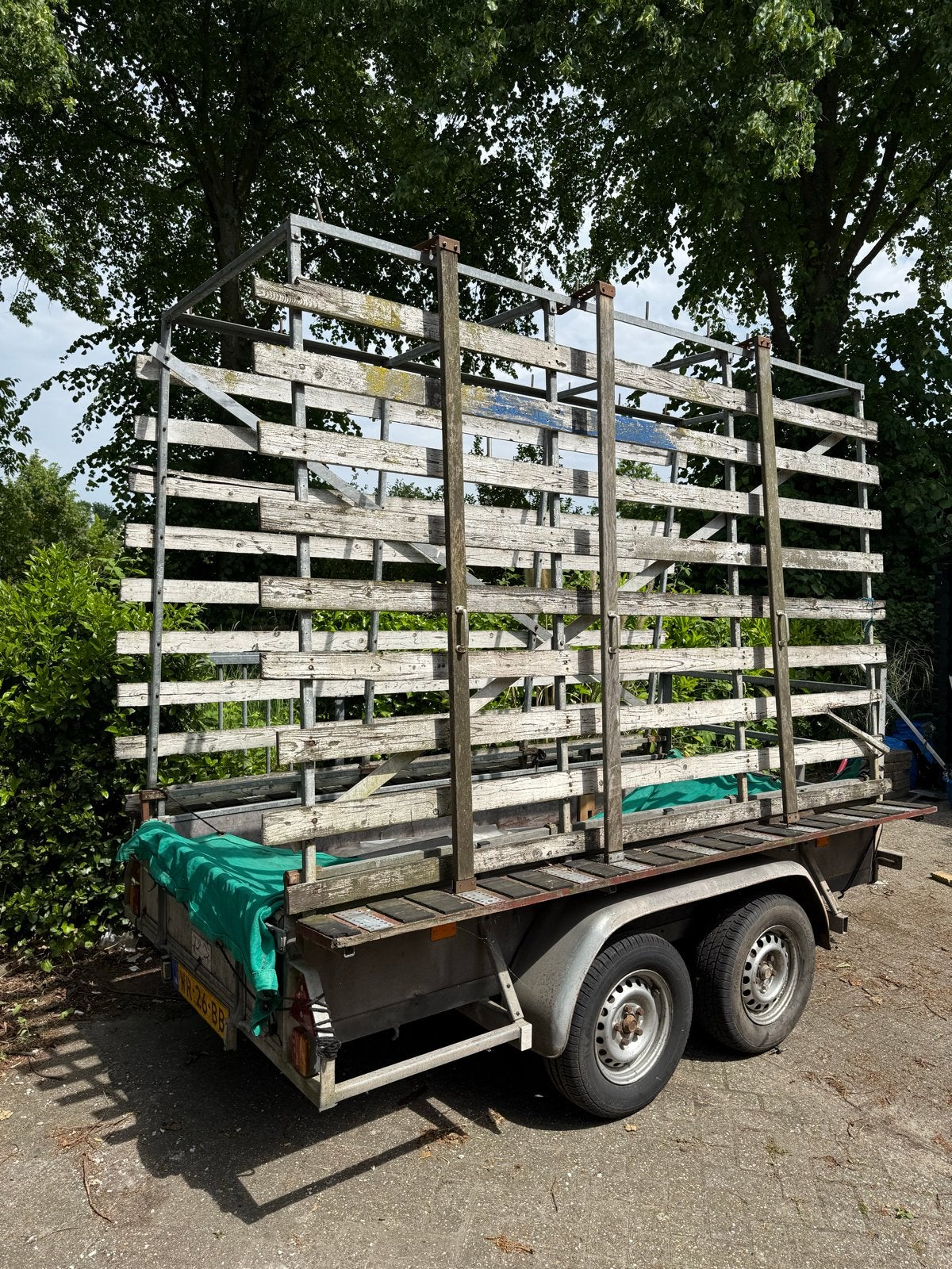 Aanhangwagen met 3 meter bak en 1400 kg GWV, Ophalen, Gebruikt