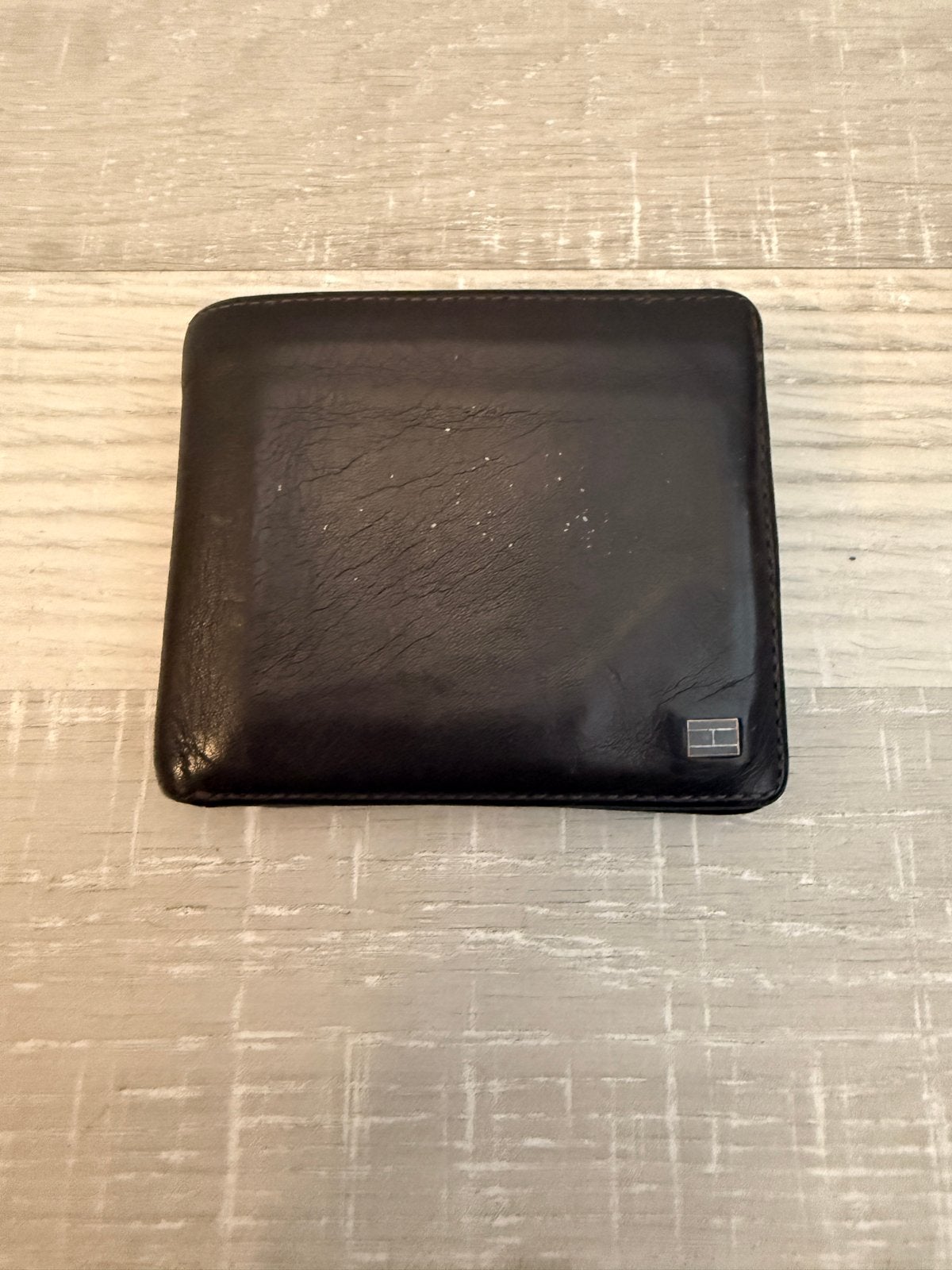 Tommy Hilfiger portemonnee - Zwart leer, Sieraden, Tassen en Uiterlijk, Portemonnees, Overige merken, Gebruikt, Zwart, Ophalen of Verzenden