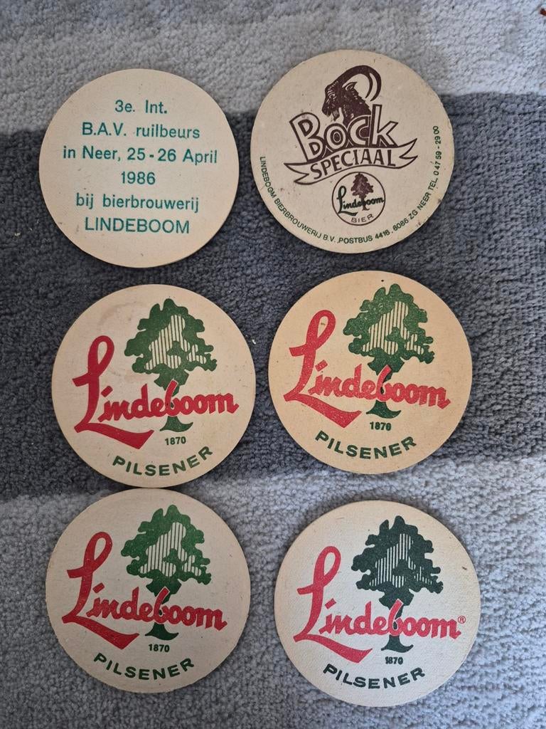 Diverse Lindeboom bierviltjes - Vintage collectie, Ophalen of Verzenden, Gebruikt, Viltje(s), Overige merken