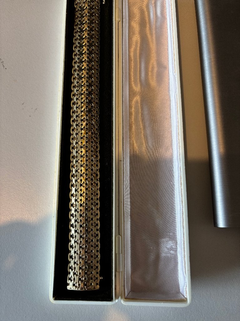 Vintage 14k Gouden Schakelarmband (X-link/Garibaldi) - 51gr, Ophalen of Verzenden, Zo goed als nieuw, Goud, Goud
