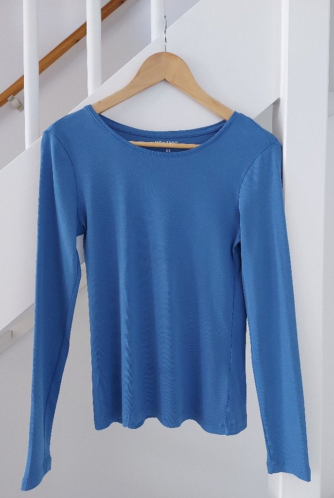 Longsleeve blauw van Montego Basic maat XS, Kleding | Dames, Blauw, Nieuw, Ophalen of Verzenden, Lange mouw