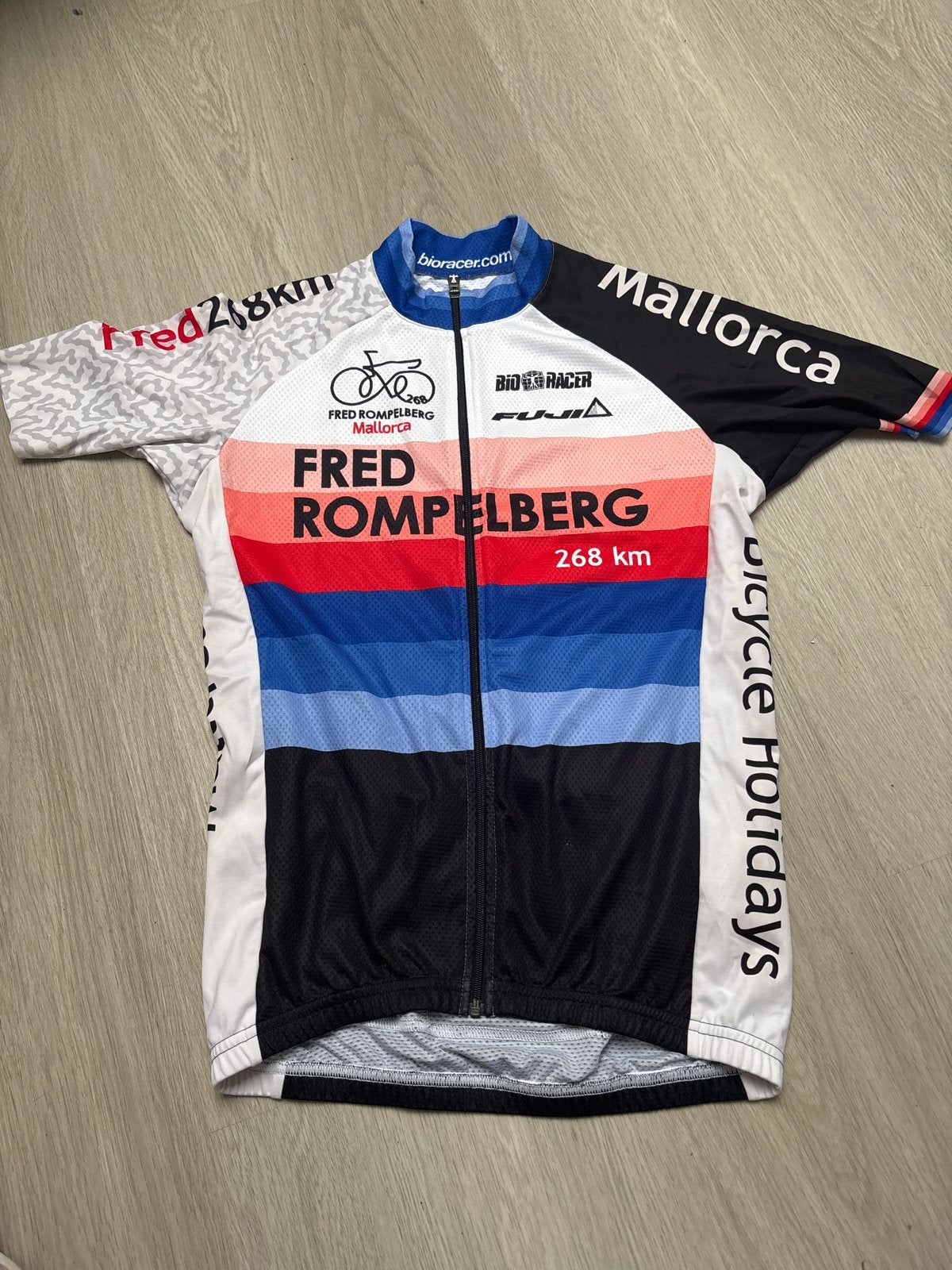 Bioracer Fred Rompelberg Mallorca 268 km fietsshirt, Gebruikt, M, Dames, Ophalen of Verzenden