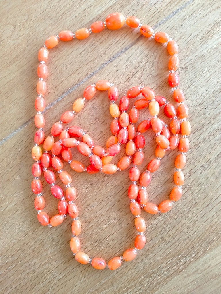 Orange halsketting, Verzenden, Zo goed als nieuw, Oranje, Kunststof