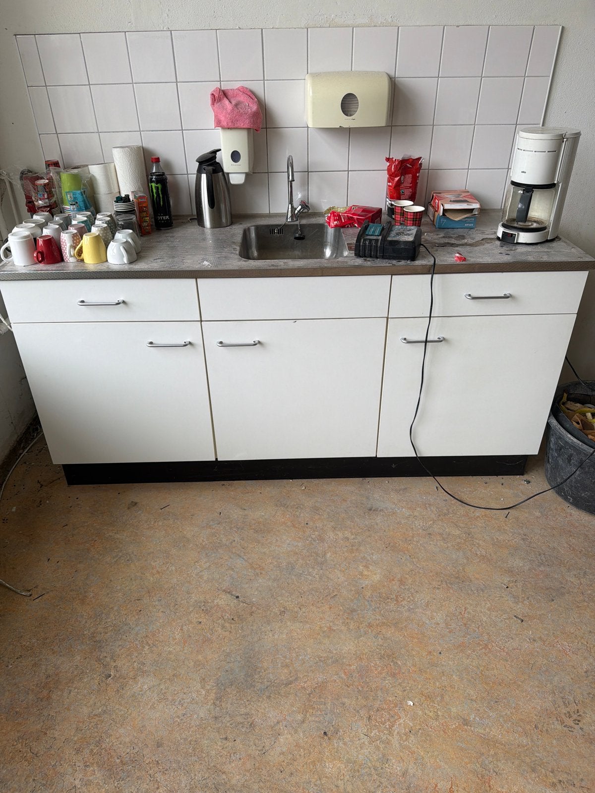 Gebruikte Enkelwandige Keuken met Spoelbak, Huis en Inrichting, Keuken | Complete keukens, Ophalen, Gebruikt, Wit, Enkelwandige keuken