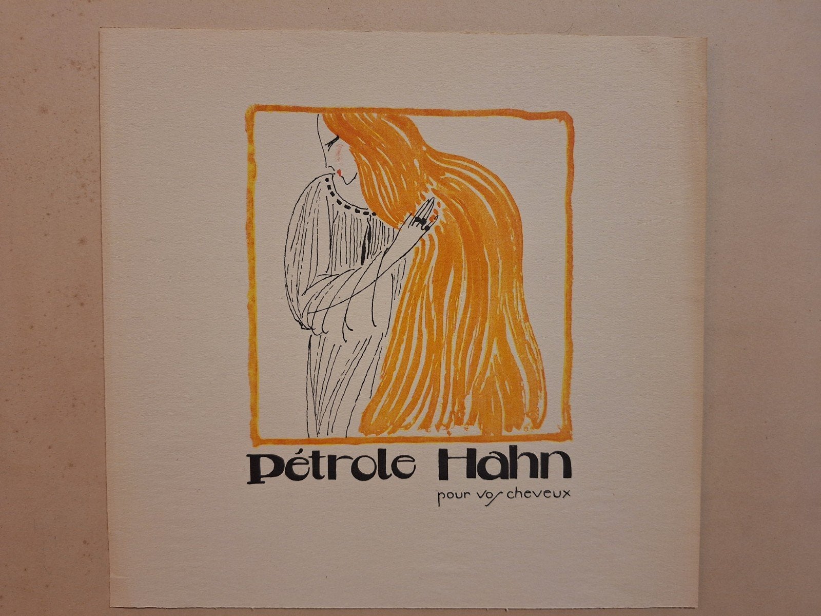 Art Deco Litho 'Pétrole Hahn' - Vrouw met Lang Haar, Ophalen of Verzenden