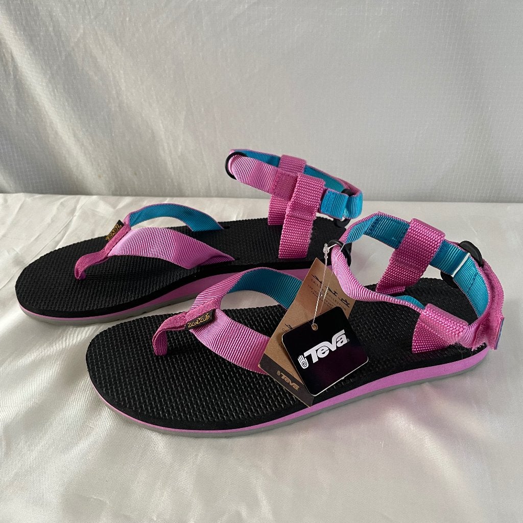 Teva Original Sandal roze/lichtblauw maat 40, Kleding | Dames, Nieuw, Roze, Teva, Sandalen of Muiltjes