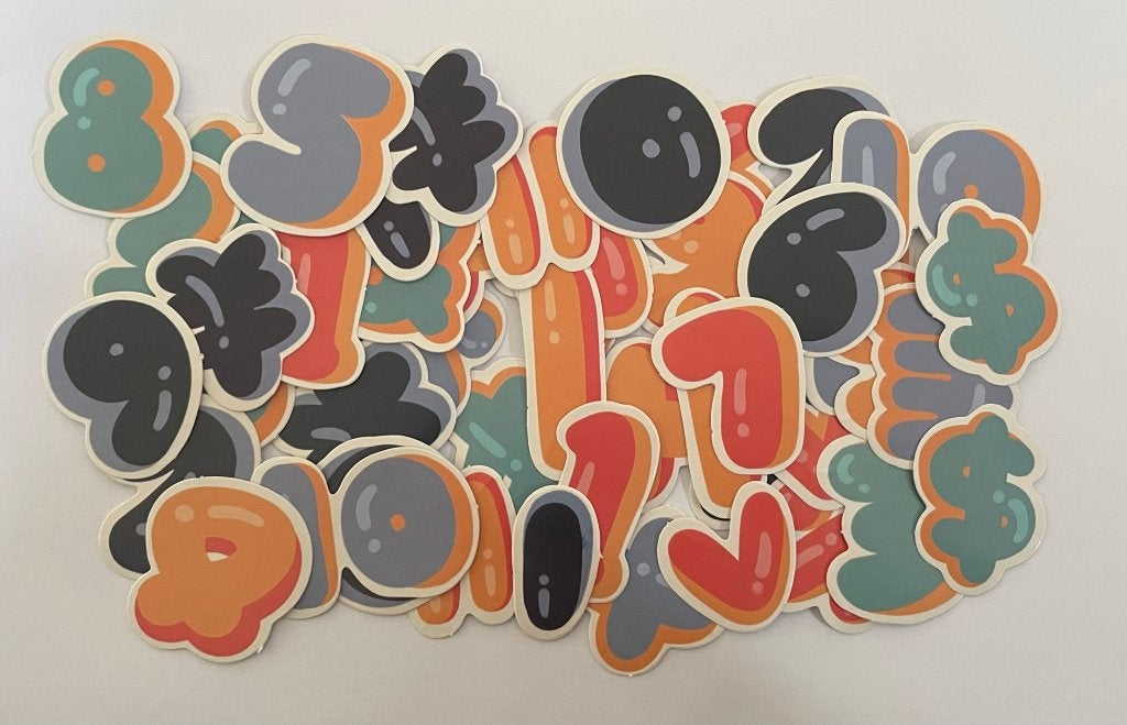 Cijfers bulletjournal, dagboek/junk journal stickers, Verzenden, Nieuw, Meerdere stickers