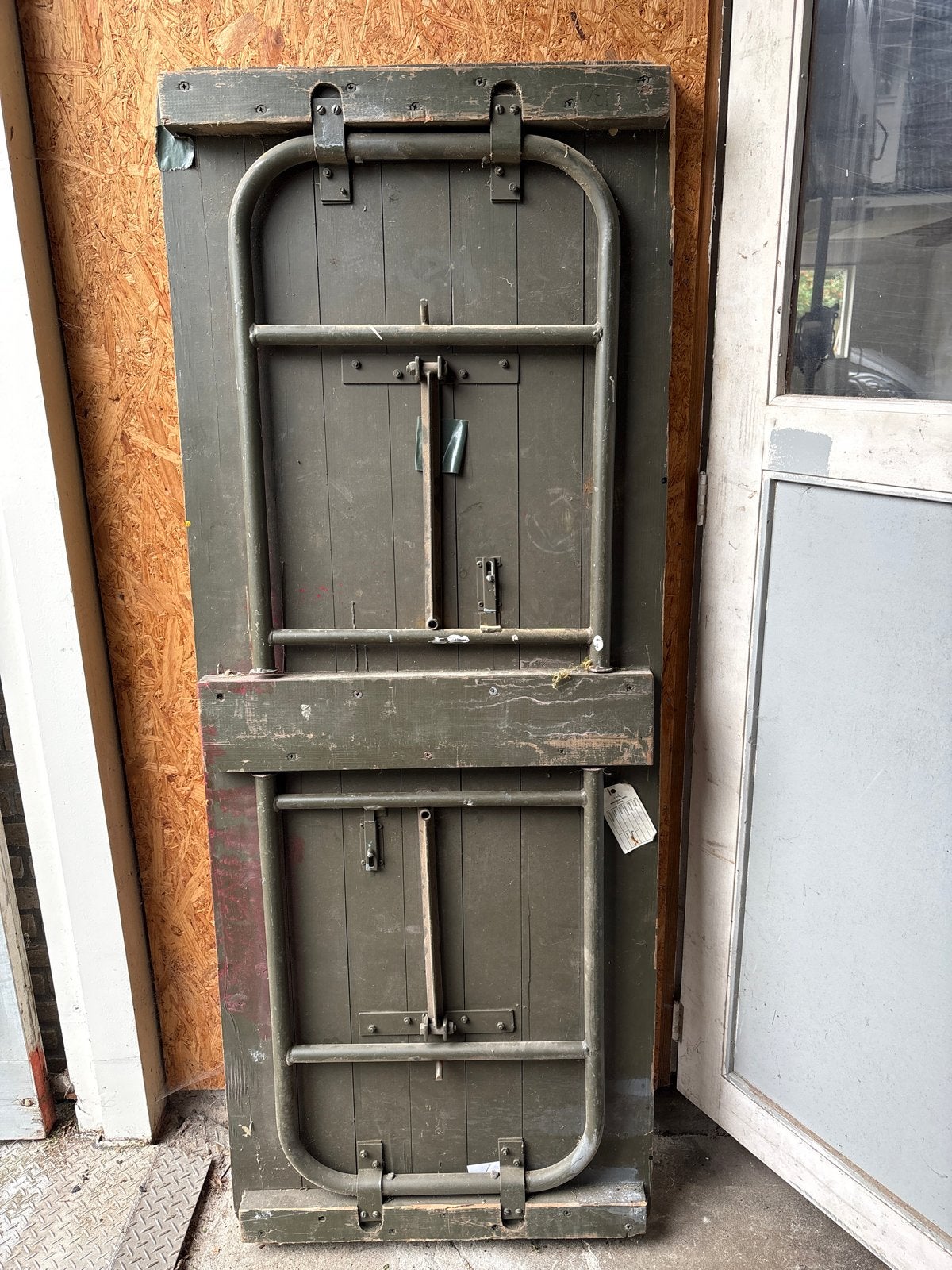 Vintage Opvouwbare Militaire Veldtafel - Groen Hout, Ophalen