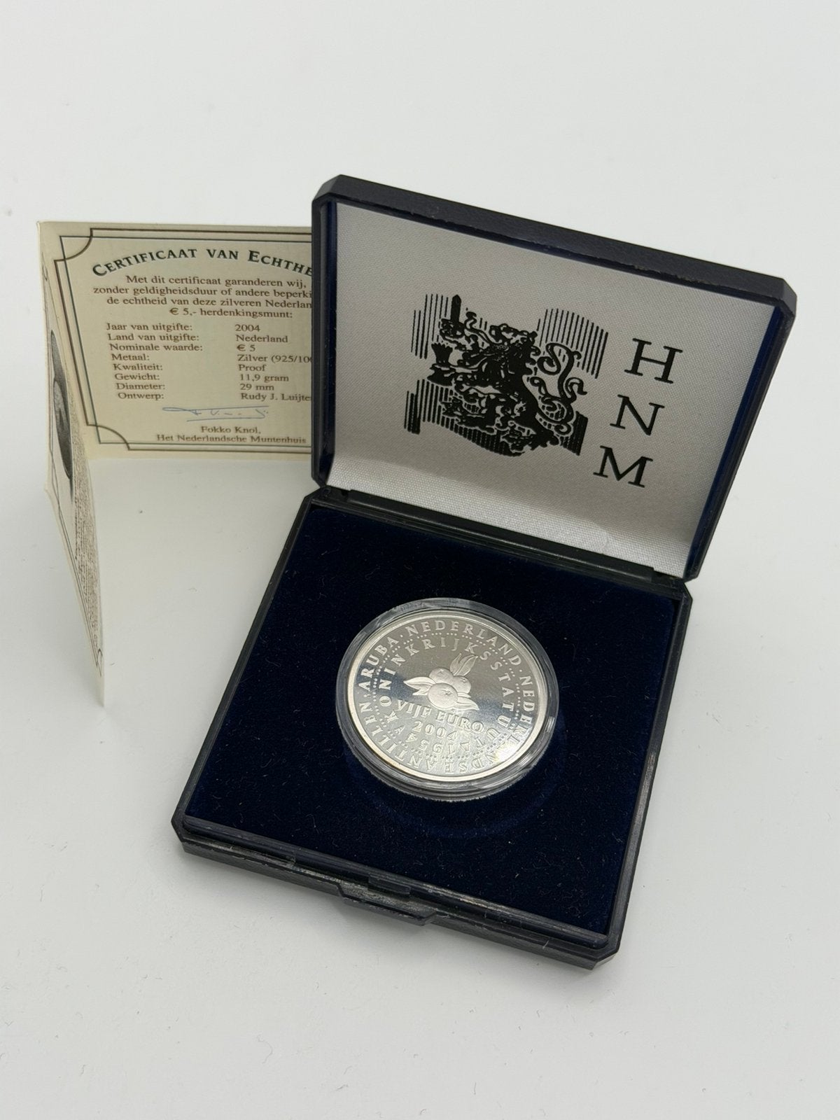 Zilveren 5 euro 2004 - incl. Origineel doosje en certificaat, Ophalen of Verzenden, Koningin Beatrix, Euro's