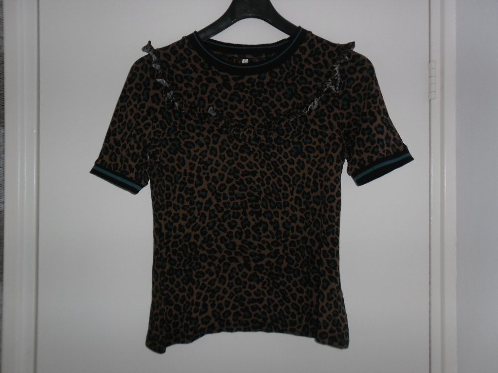 Summum Woman Luxury Bruin/Groen Tijgerprint T-shirt Maat S, Maat 38/40 (M), Summum Woman, Bruin, Ophalen of Verzenden