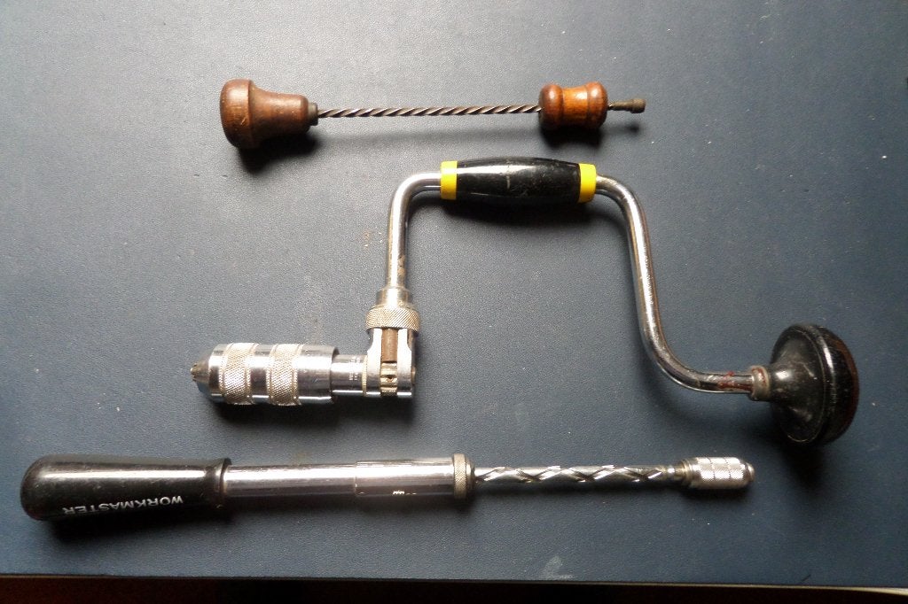 Stanley booromslag en 2x handmatige spiraalboren, Antiek en Kunst, Ophalen