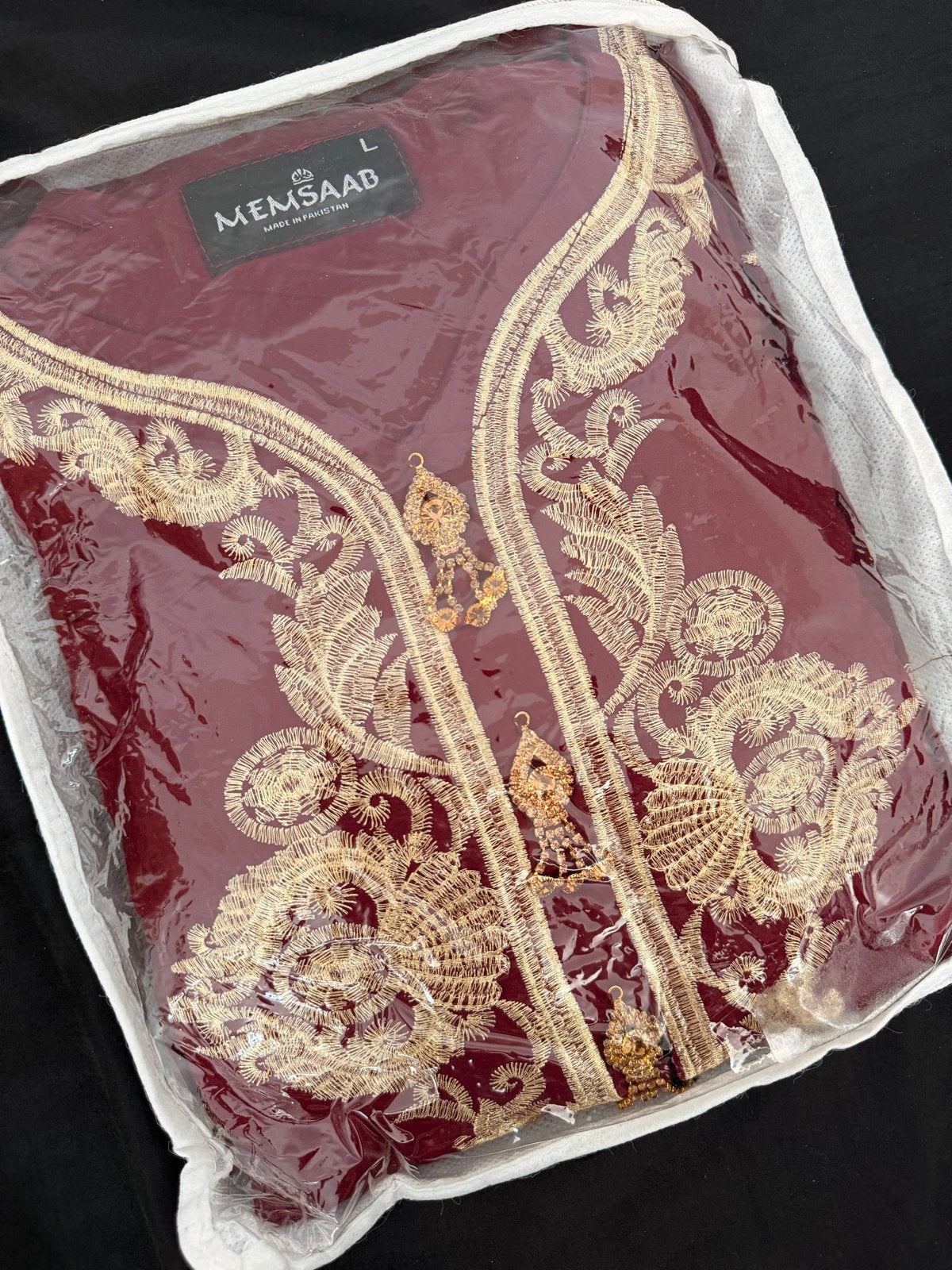 Nieuw! 3pc shalwar kameez suit Bordeaux rood, Verzenden, Nieuw