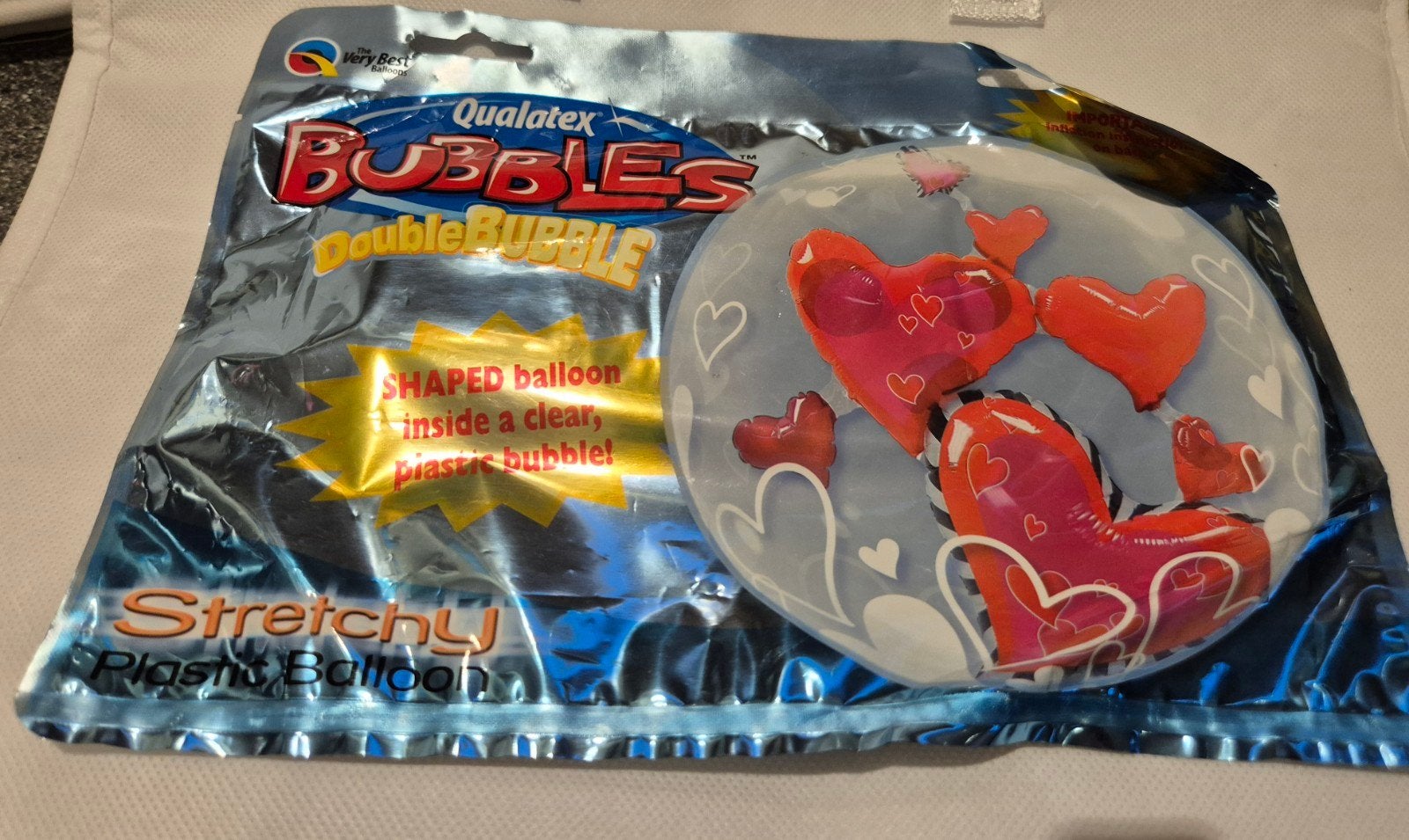 Qualatex Bubbles DoubleBubble Hartjes Ballon, Overige thema's, Overige typen, Nieuw, Meerkleurig