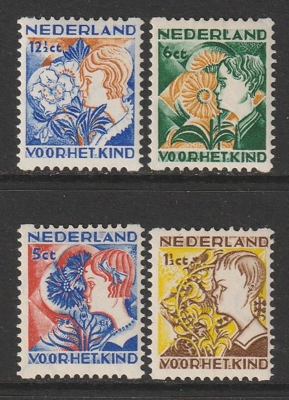 1932, Kinderzegels, Roltanding, NVPH 94/97, ongebruikt, Verzenden, T/m 1940, Postfris